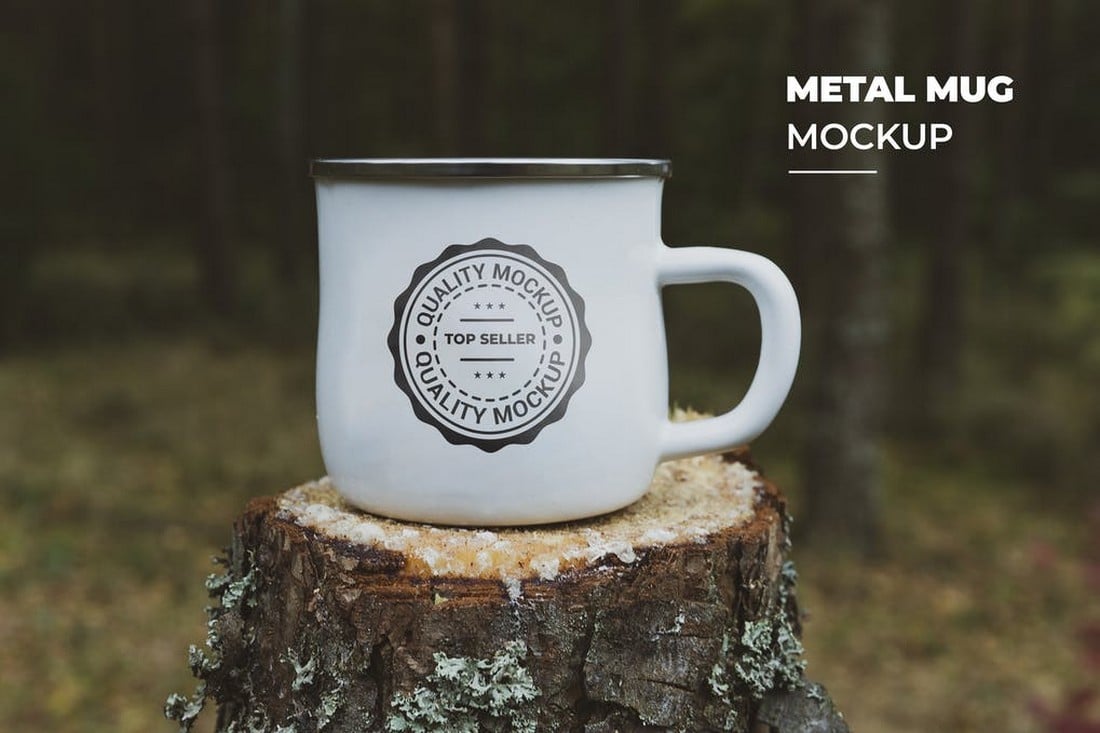 Metal Enamel Mug Mockup Template