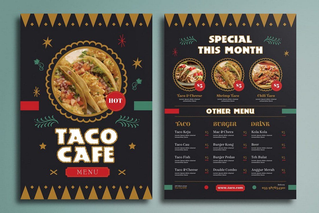 20+ Best Food & Drink Menu Templates 20  Design Shack Throughout Mexican Menu Template Free Download