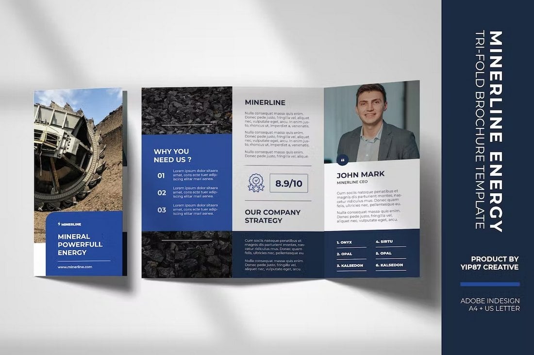 Mine - Modern Business Tri-fold Brochure Template