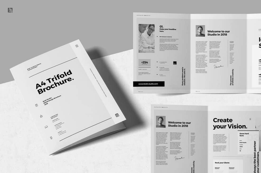 Minimal A4 Trifold Brochures