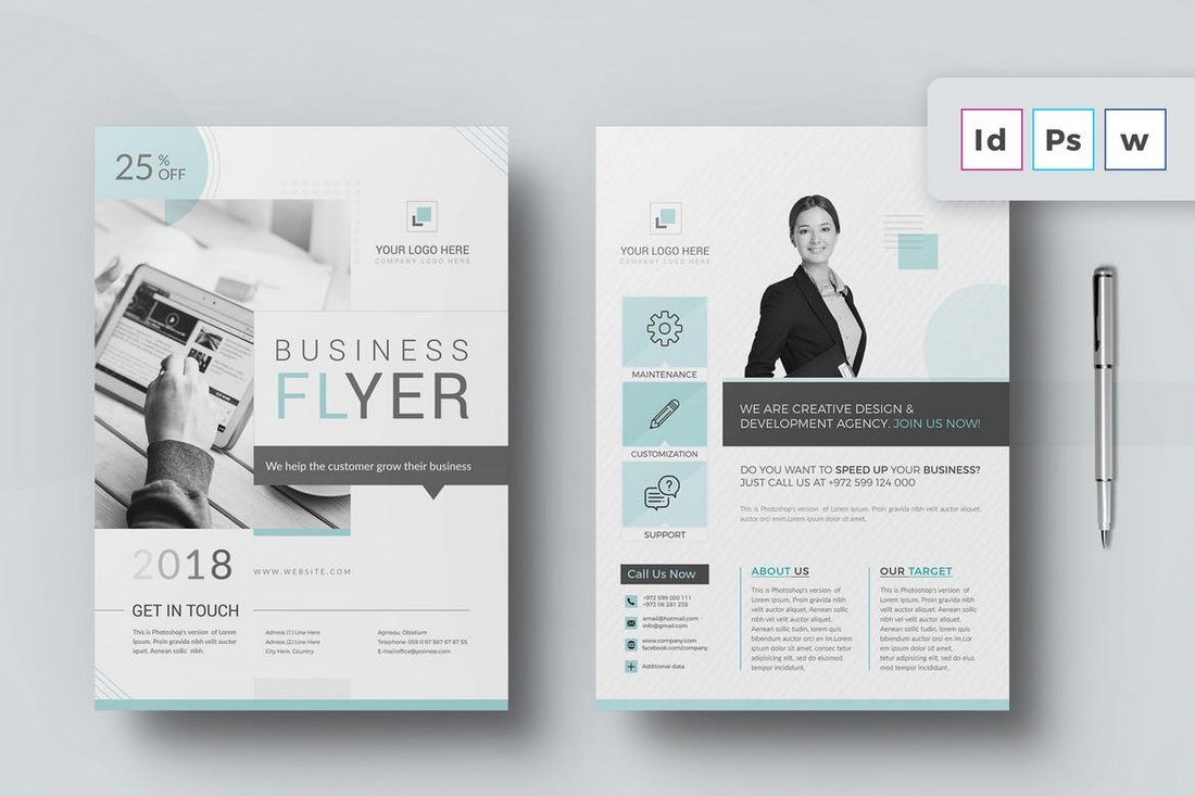 Minimal Business Flyer Word Brochure Template