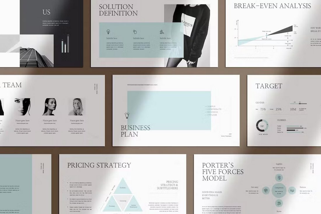 Minimal Business Plan PowerPoint Template