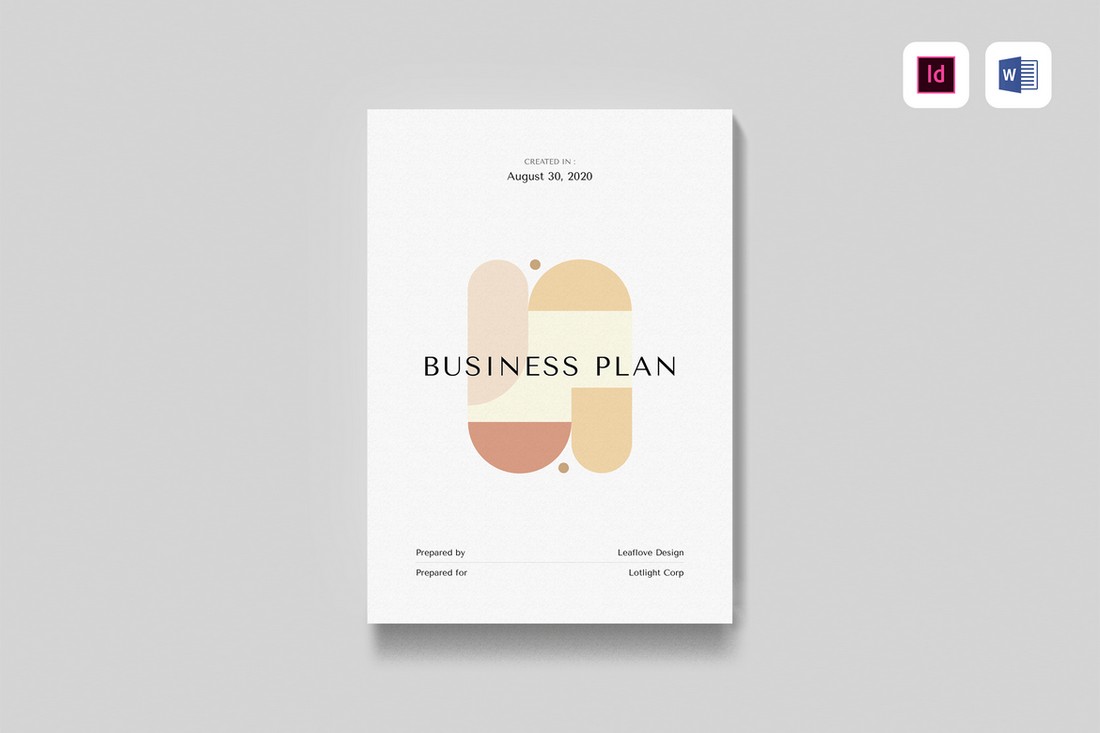 business plan cover page template word