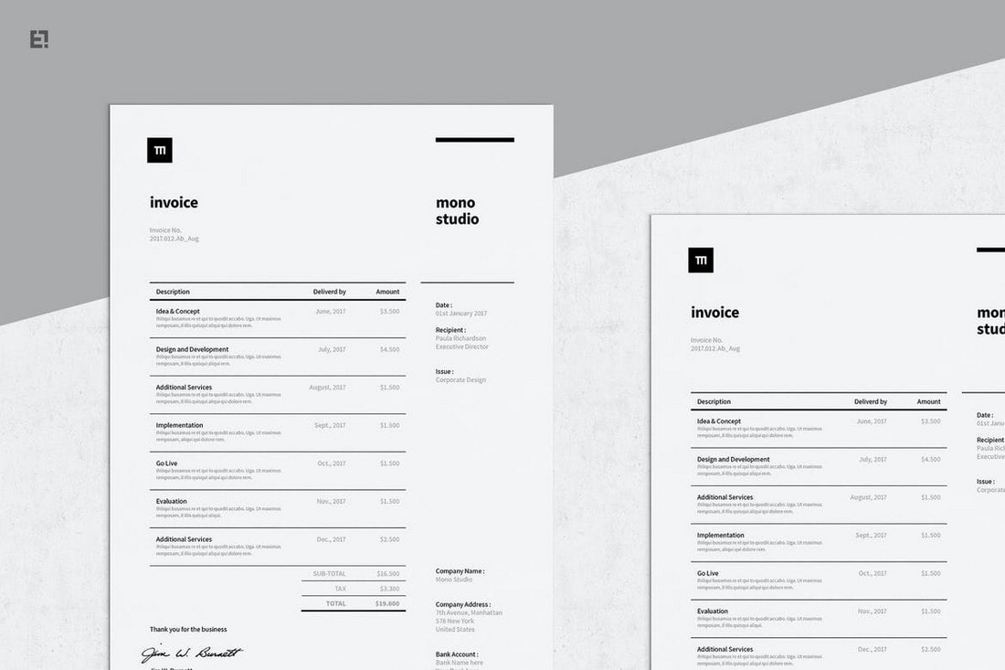 50+ Best Invoice Templates for InDesign & Illustrator (Free + Premium) | Design Shack