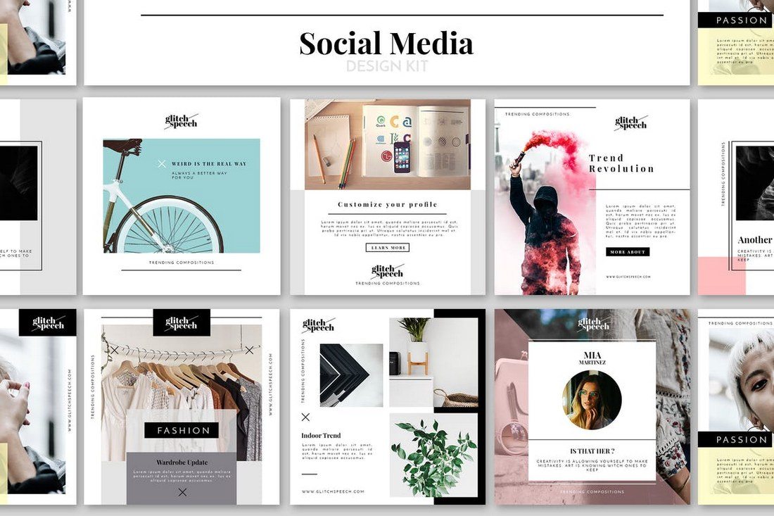 Minimal-Social-Media-Design-Kit 20+ Best Social Media Kit Templates & Graphics design tips 