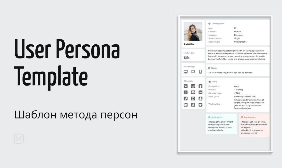 Minimalist User Persona Template for Figma