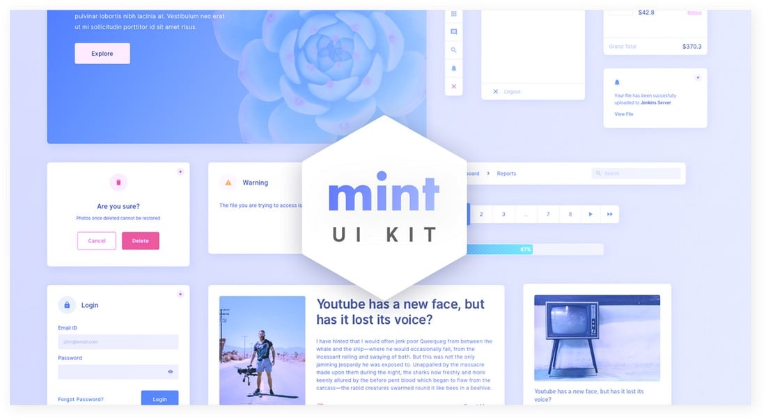 Mint - Free Sketch UI Kit