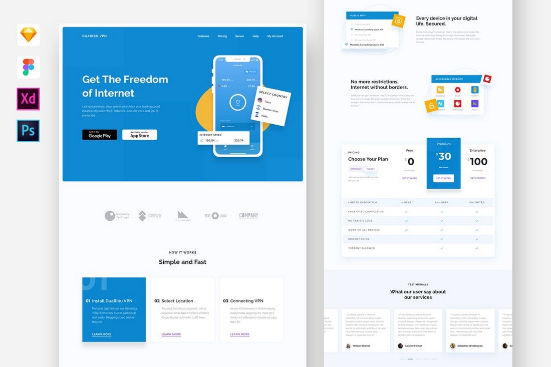 Mobile-App-Website-Template-for-Adobe-XD 20+ Best Adobe XD Website Templates (Free & Pro) design tips 