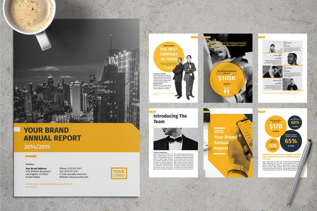 free download annual report design templates in word