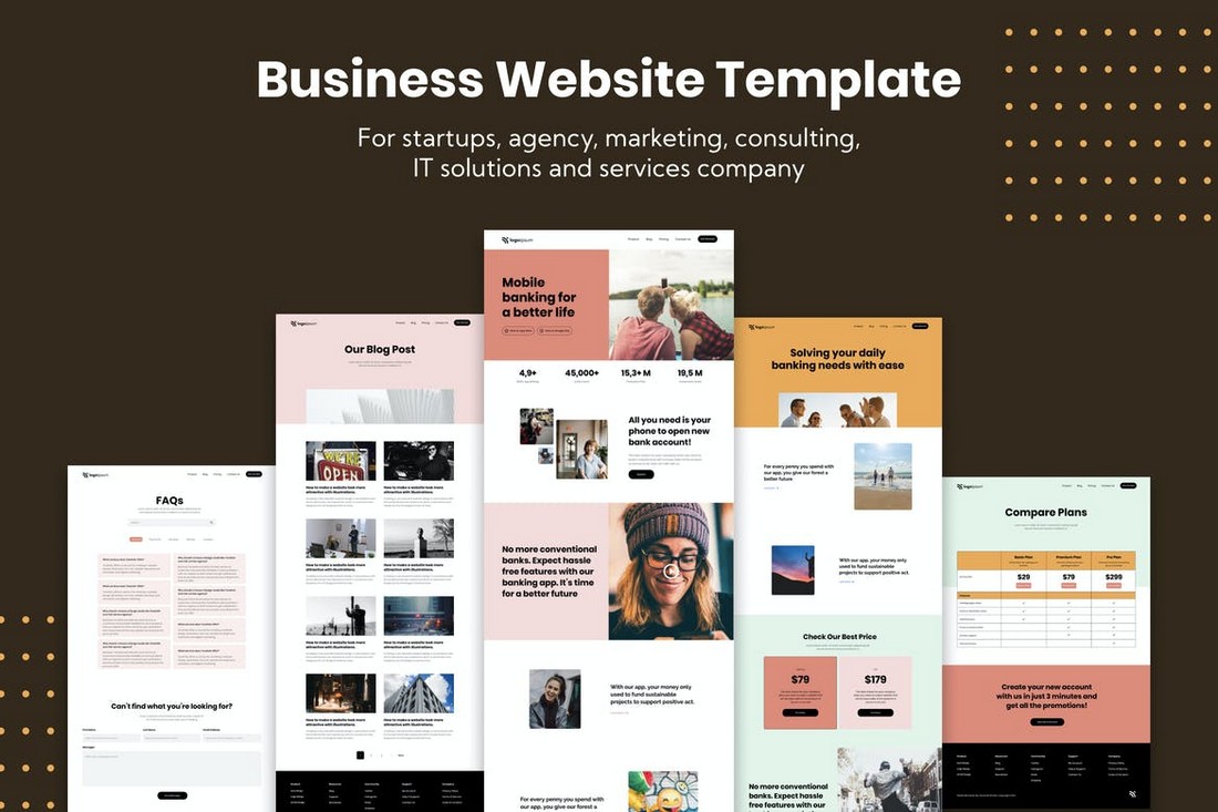 Modern-Business-Adobe-XD-Website-Template 20+ Best Adobe XD Website Templates (Free & Pro) design tips 