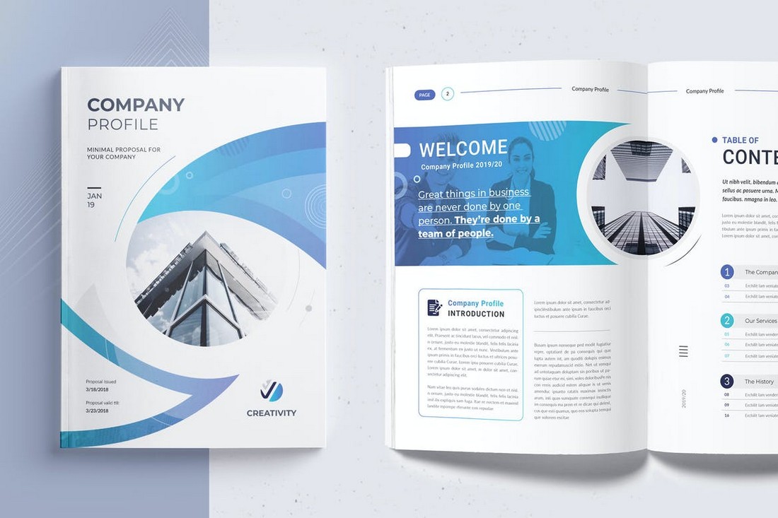 Modern Company Profile Word Document Template 