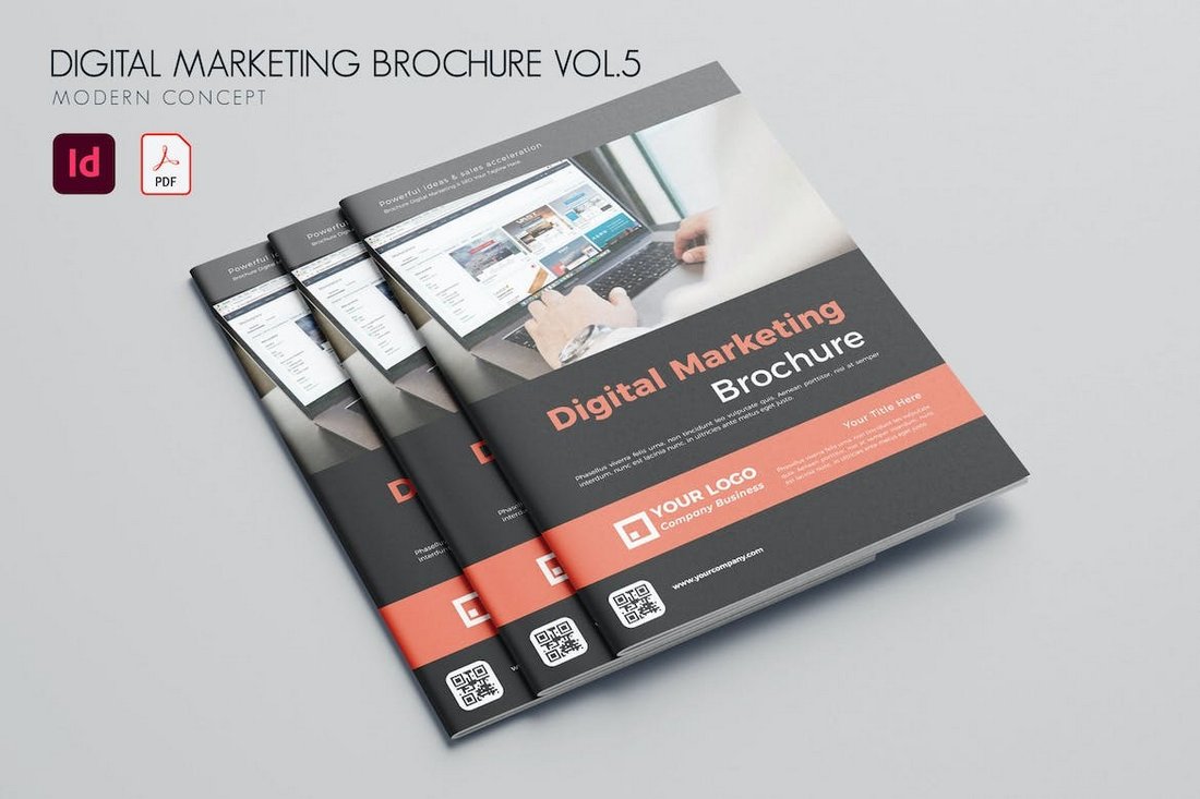 Modern digital marketing brochure template