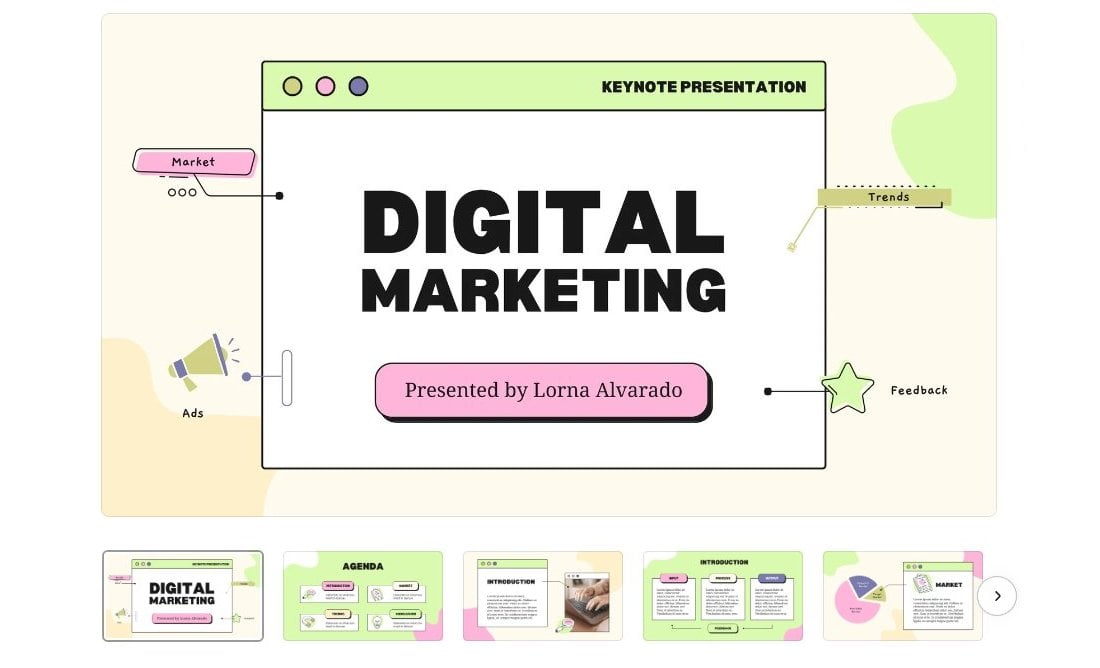 Templat PowerPoint Canva Pemasaran Digital Modern