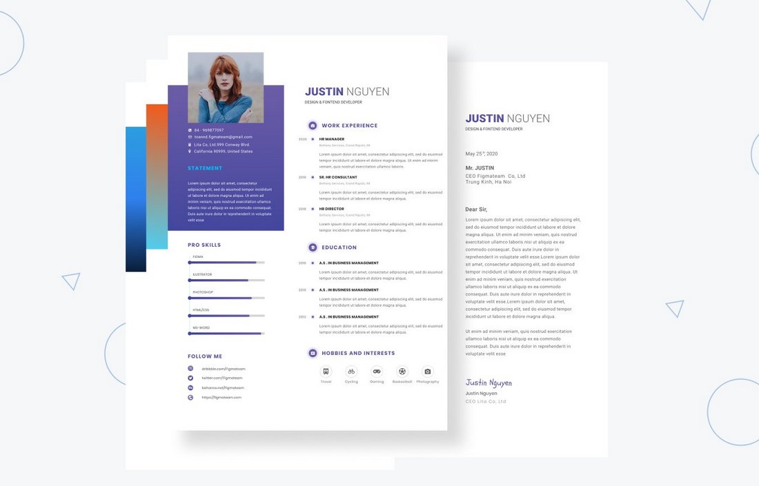 Modern Free Figma Resume Template