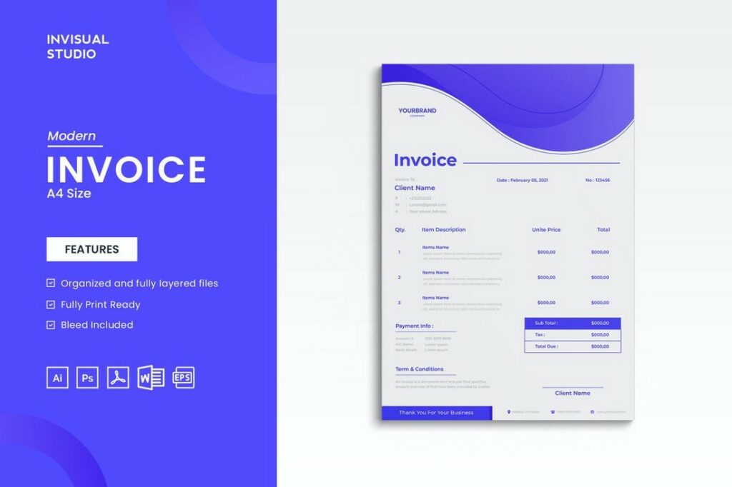20+ Template Faktur Terbaik untuk Word (Gratis & Pro) 2024 - desainae.com