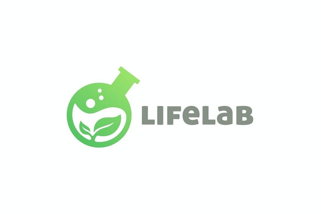 Modern Lab Flask Logo Template