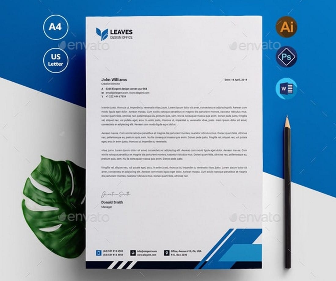 Modern-Letterhead-Template-PSD-Docx 20+ Best Microsoft Word Letterhead Templates (Free & Premium) design tips Inspiration 