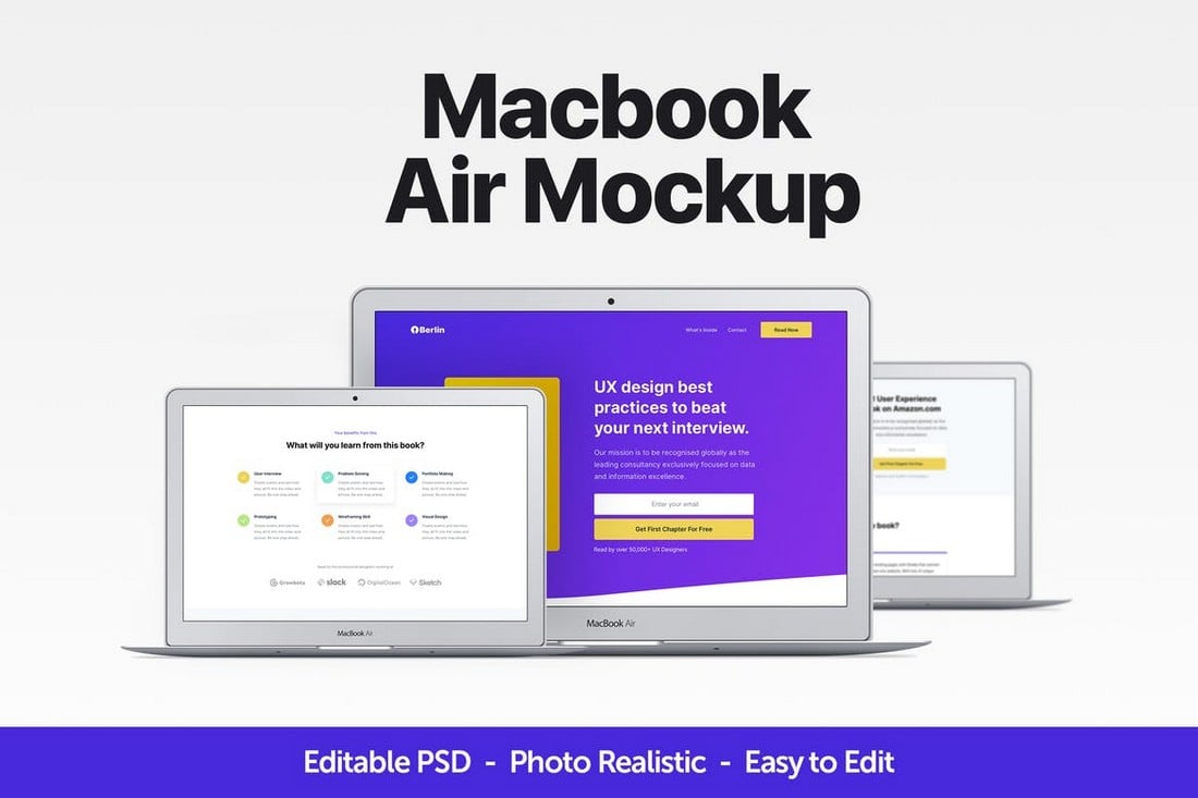 Modern MacBook Air Mockups