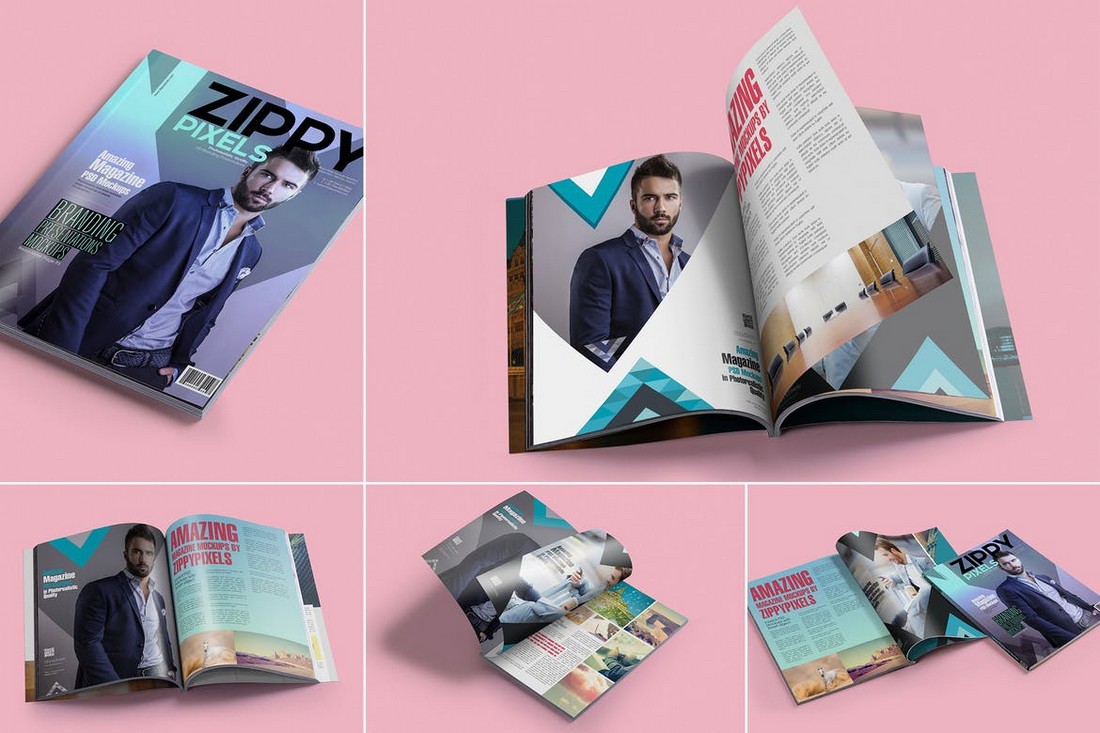 Download 20 Pro Magazine Mockups Cover Spread Design Shack