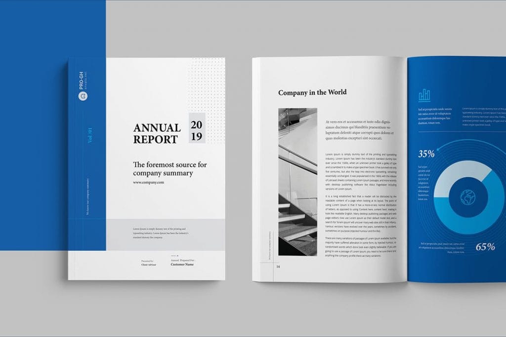 free download annual report design templates in word