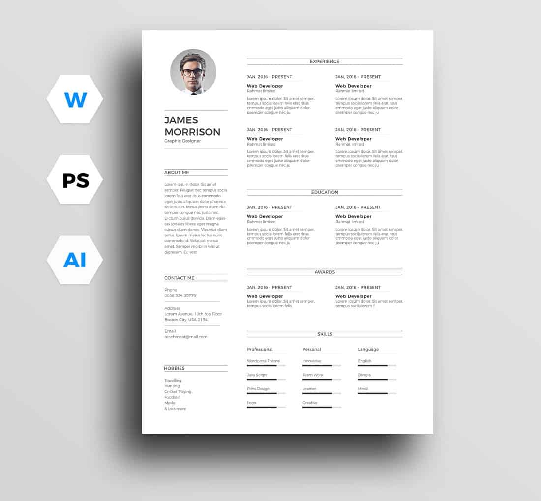 free modern resume templates word