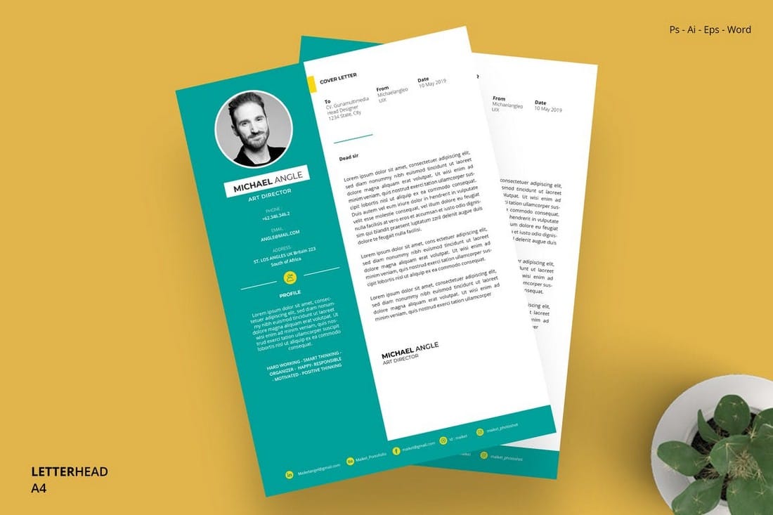 Microsoft Stationary Template from designshack.net