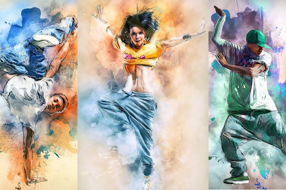 ModernArt-3-Photoshop-Action 20+ Best Watercolor Photoshop Actions design tips 