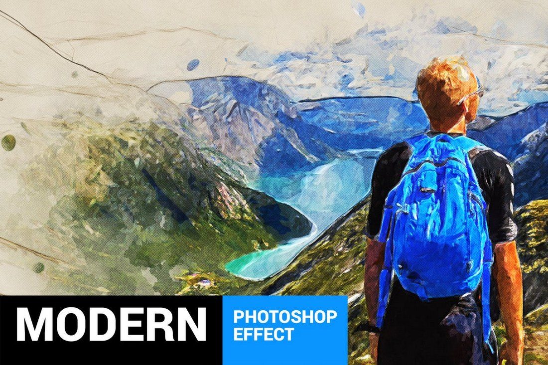 Modernum-Watercolor-Art-Photoshop-Action 20+ Best Watercolor Photoshop Actions design tips 