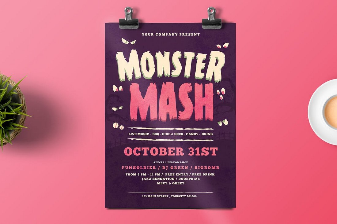 Monster Mash Halloween Flyer Template