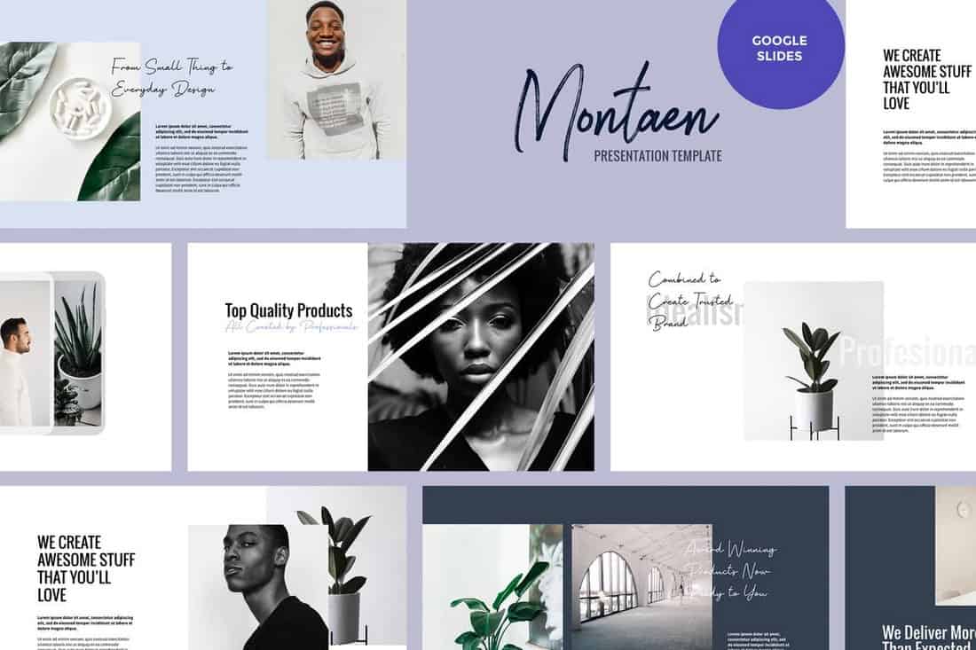 Montaen - Simple & Minimal Google Slides Template