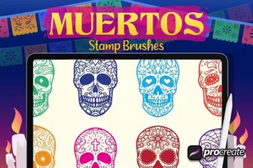 Muertos Tattoo Stamp Brushes for Procreate