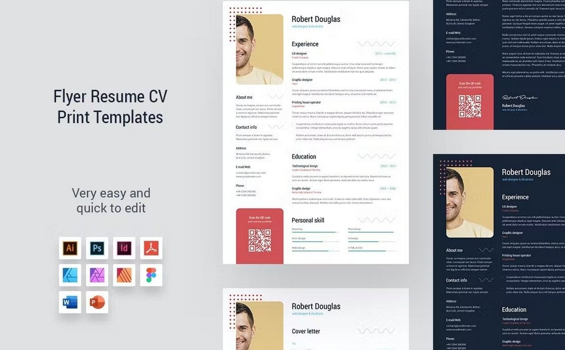 Multipurpose-Figma-Resume-Template-Light-Dark 20+ Best Figma Resume & CV Templates design tips  