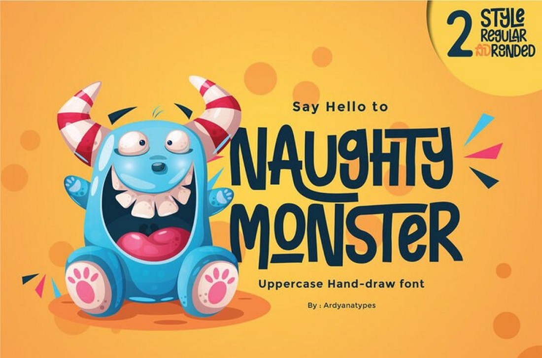 Naughty-Monster-Free-Fun-Hand-Drawn-Font 25+ Free Brush, Script & Hand Lettering Fonts design tips 