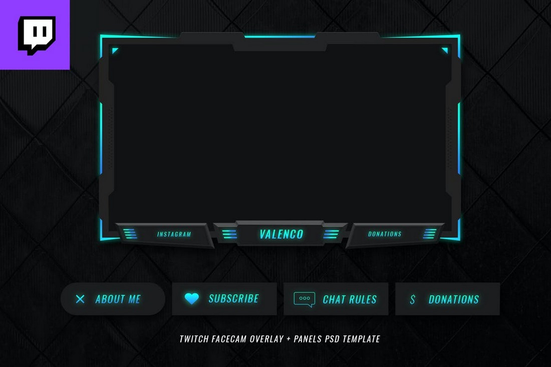 Neon-Twitch-Stream-Overlay-Template 15+ Best Twitch Stream Overlay Templates in 2020 (Free & Premium) design tips 