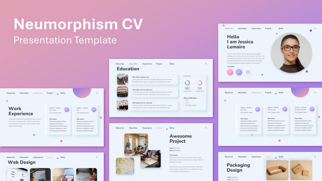 Neumorphism - Free CV Keynote Template