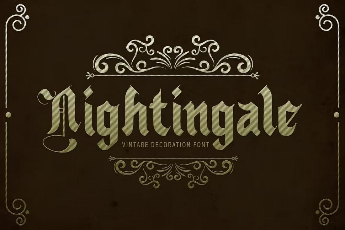 Nightingale - Fonte Inglês Antigo Vintage
