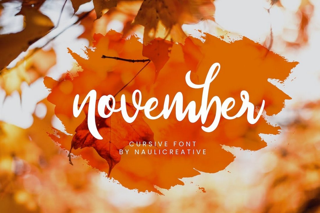 November - Fall-Themed Signature Script Font