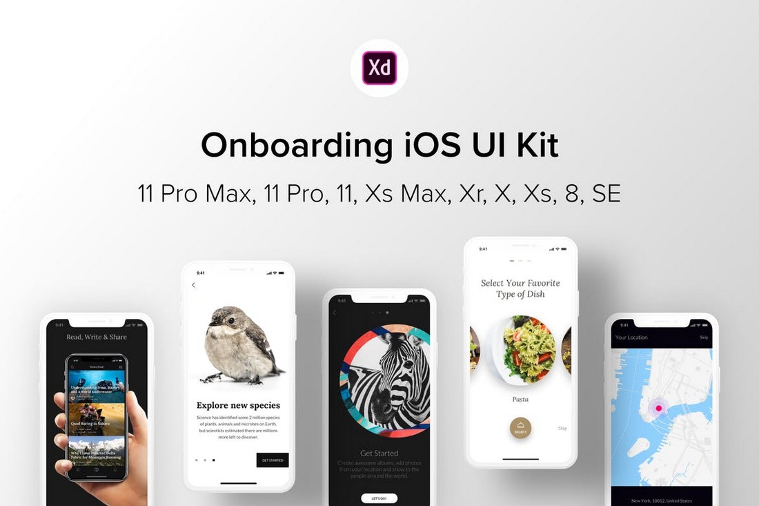 Onboarding iOS UI Kit for Adobe XD