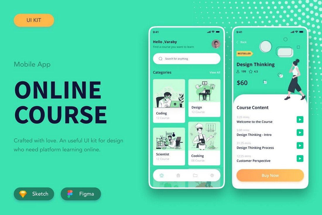 Online School App Template for Figma & Sketch