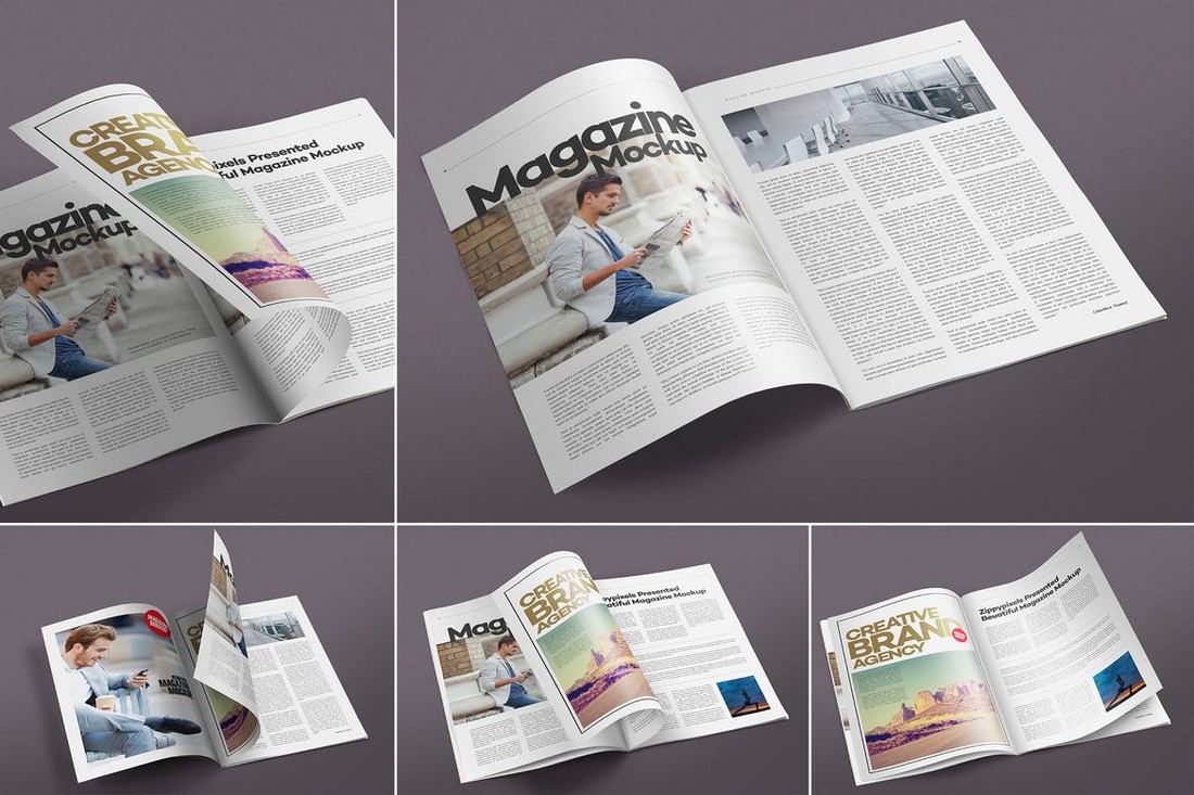 Download 20 Pro Magazine Mockups Cover Spread Design Shack PSD Mockup Templates