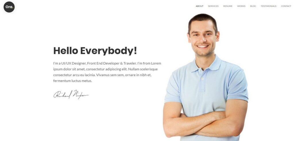 25 Best Resume HTML Templates - Ora Resume VCard HTML5 Template 1024x492 