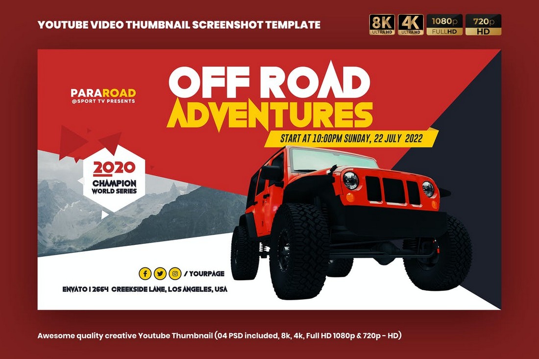 Outdoor-Adventure-YouTube-Thumbnail-Cover 20+ Best YouTube Thumbnail Templates in 2021 design tips 