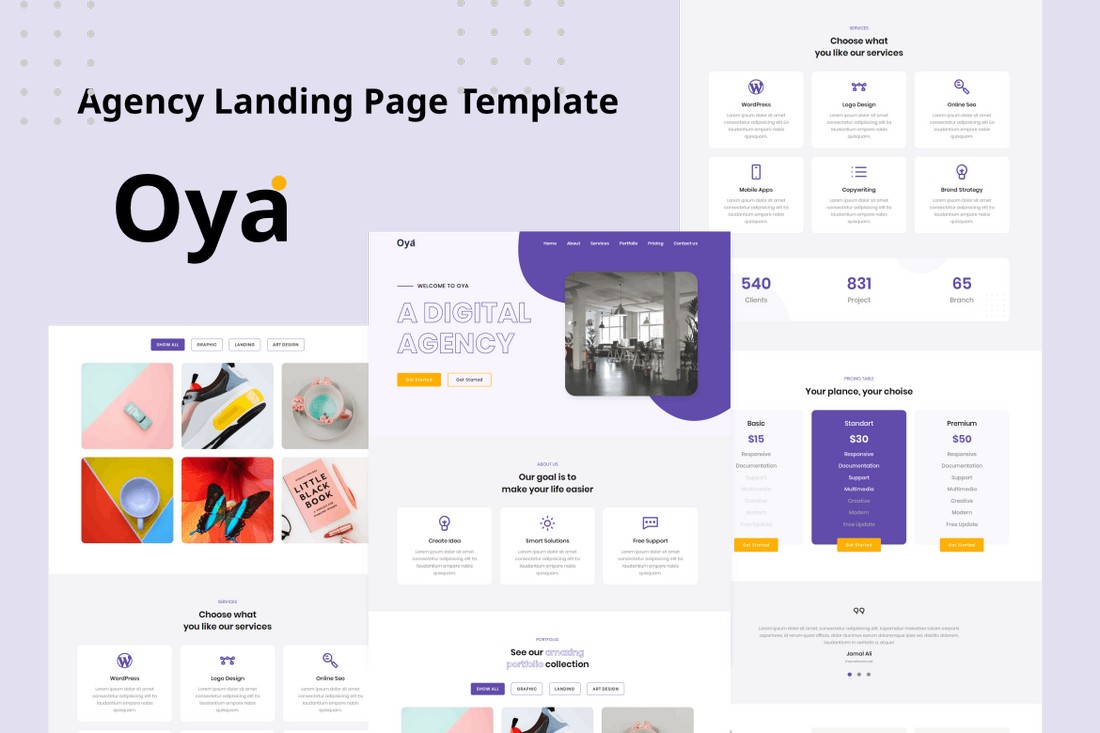 Oya - Agency Landing Page Template