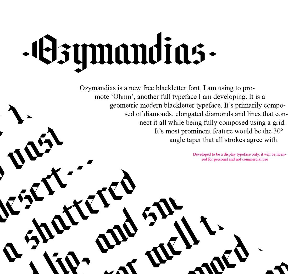 Ozymandias-Free-Typeface 35+ Best Blackletter Fonts design tips 