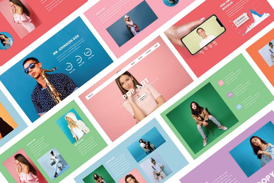 POP ART – Free Pastel PowerPoint Template