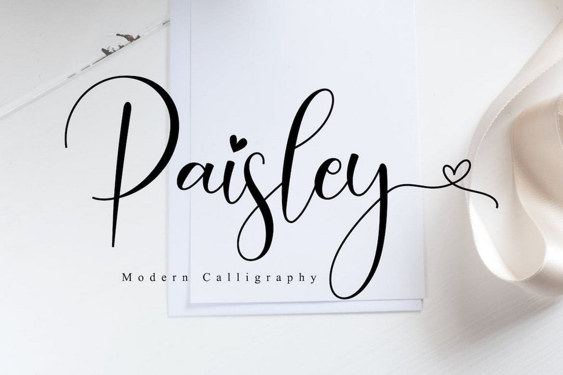 Paisley - Modern Calligraphy Wedding Font