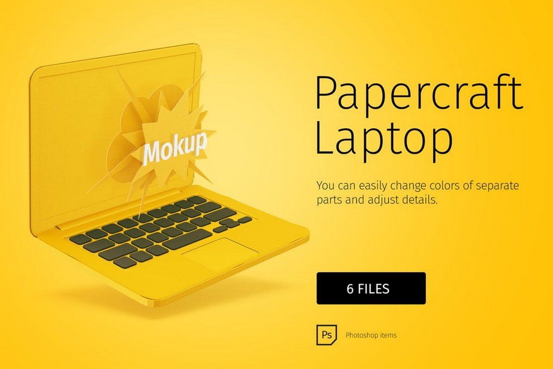 Papercraft-Laptop-Mockup 100+ MacBook PSD & Vector Mockups design tips 