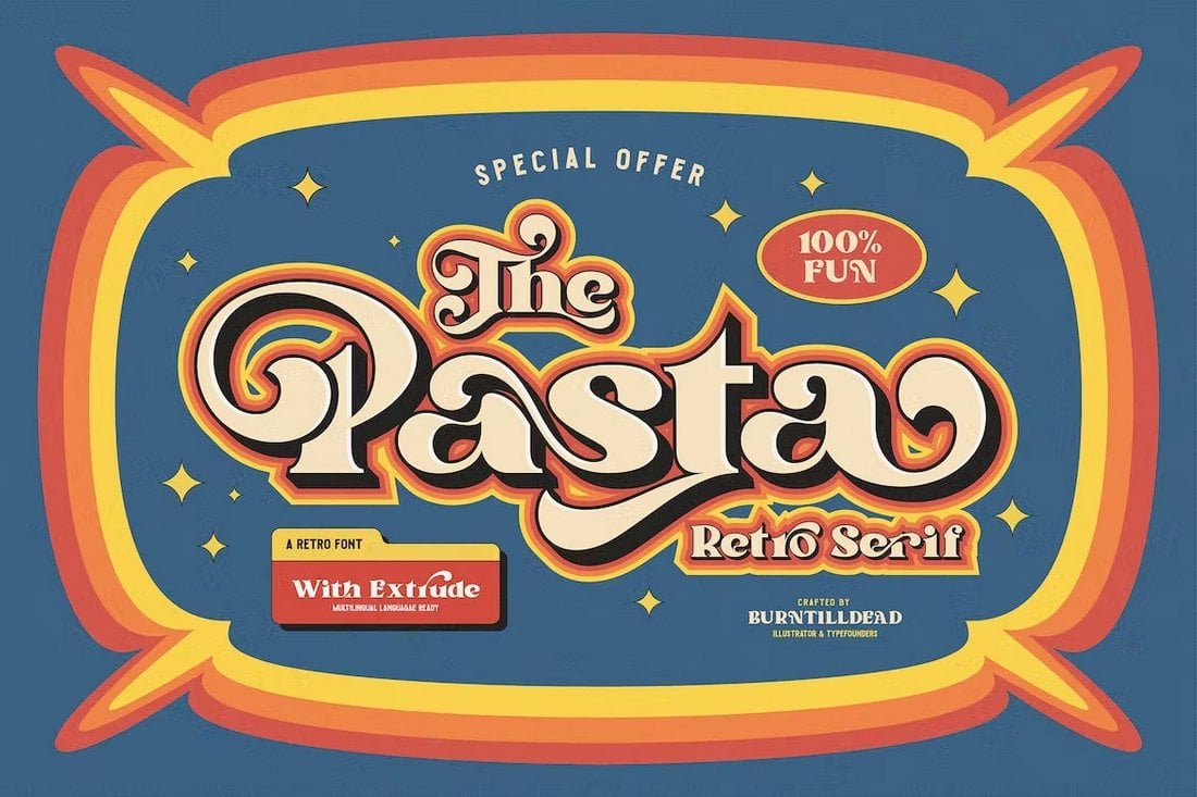 Pasta - Font Retro Serif 70-an