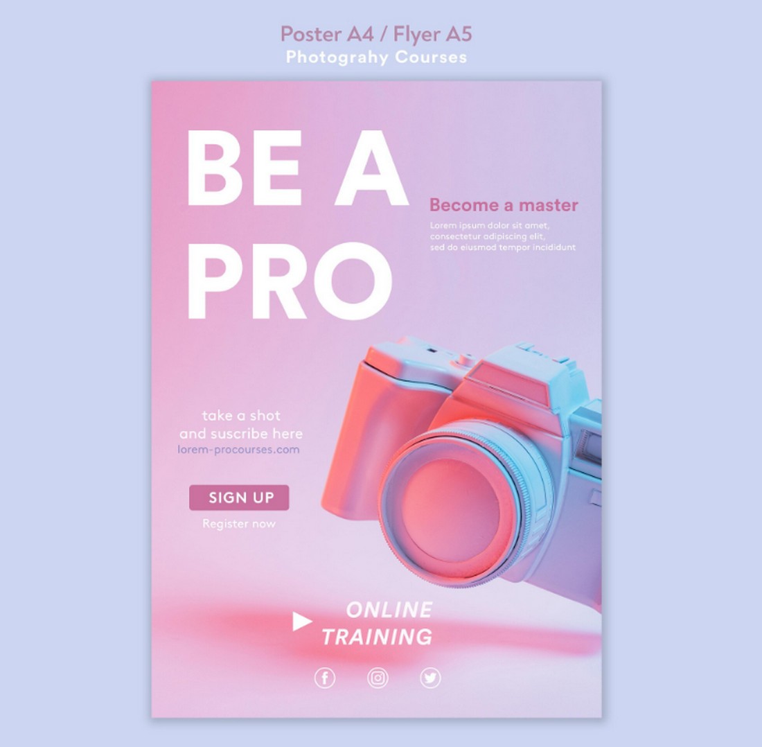 Photography Courses Free Flyer Template
