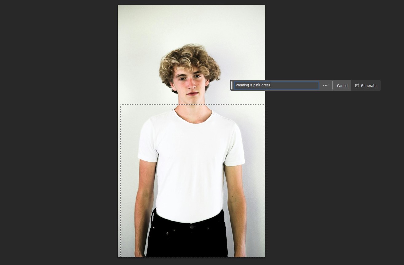 Photoshop AI change clothes 1